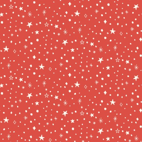 hand drawn stars and dots in a Christmas palette
