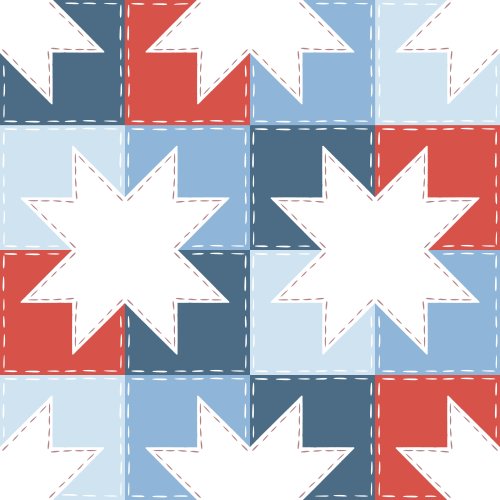 Red white and blue patchwork 
