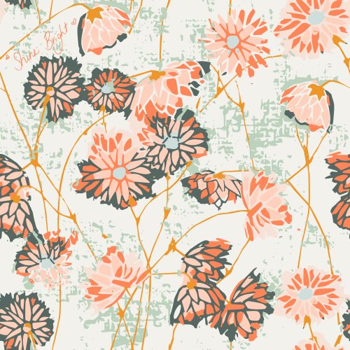 Created from hand painted wild everlasting flowers. A retro, fun, happy design filled with texture. Made to inspire others to shine bright in life!