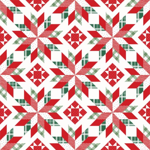 Star faux quilt Christmas theme patchwork
