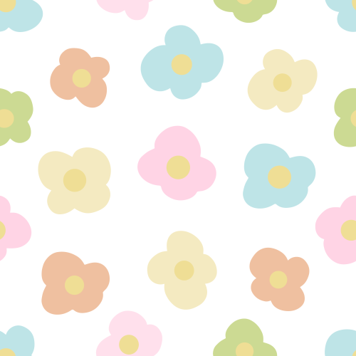 Spring florals muted pastels pink, yellow, blue, green