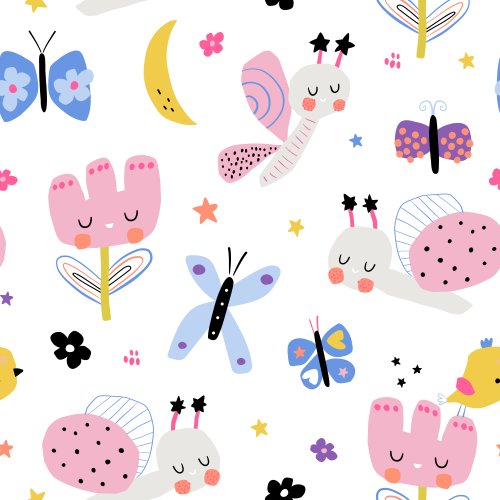fairytale flowers and butterflies