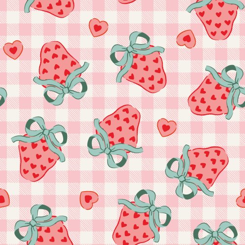 valentine's day hearts on pink gingham