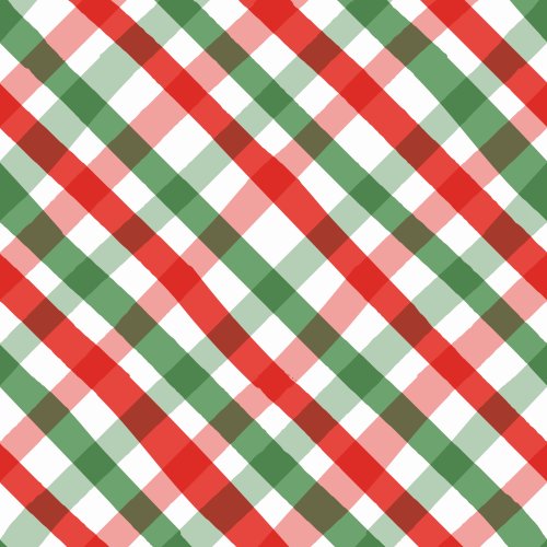 red and green holiday diagonal gingham design