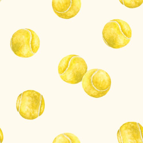 Watercolor tennis ball fabric design