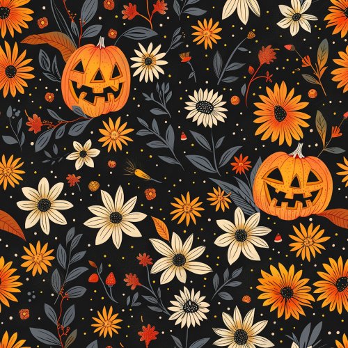 halloween floral jack o lanterns