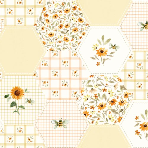 Patchwork hexagon sunflowers 
