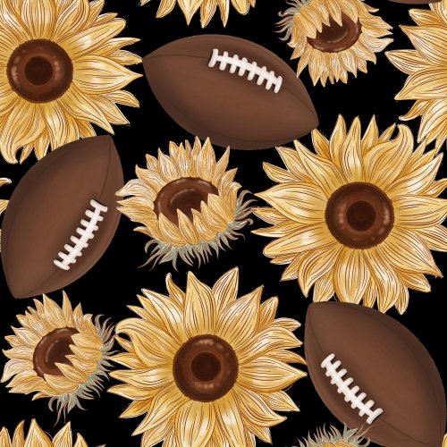 fall floral football fabric