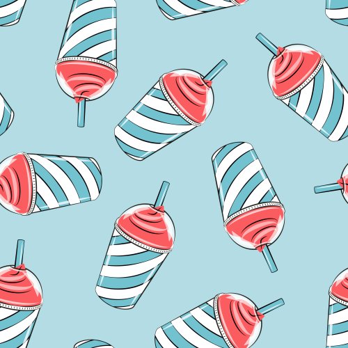 A fun summer iced treat in a striped cup. 