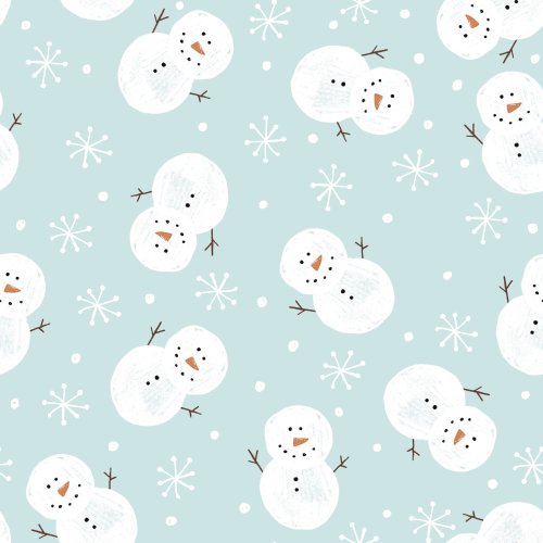 snowmen on light blue background