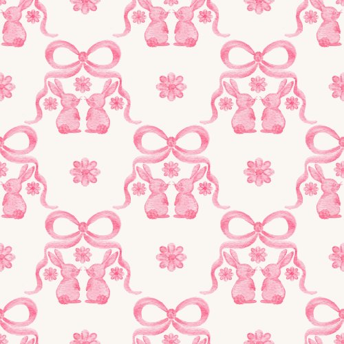 bunny and floral with pink bows