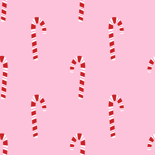 Red, white pink candy canes on pink