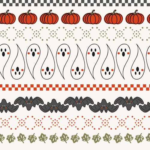 halloween fair isle with pumpkins bats and ghosts