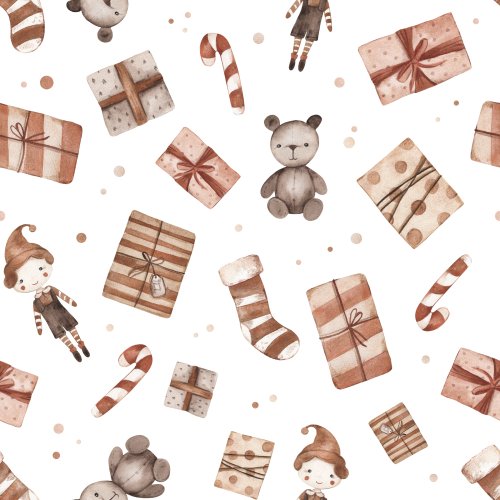 christmas presents with teddy and elf