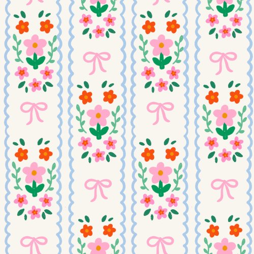 summer floral stripes