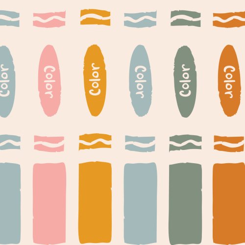 Bright and playful marker illustrations scattered across a soft background—great for creative kids' accessories, pencil cases, or classroom decor.