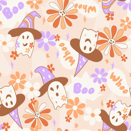 halloween ghost witch floral design