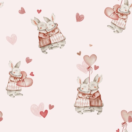 vintage valentine's day bunnies