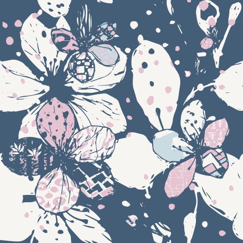 Hand painted Cherry blossoms in various versatile colorways. Spots and abstract flowers.