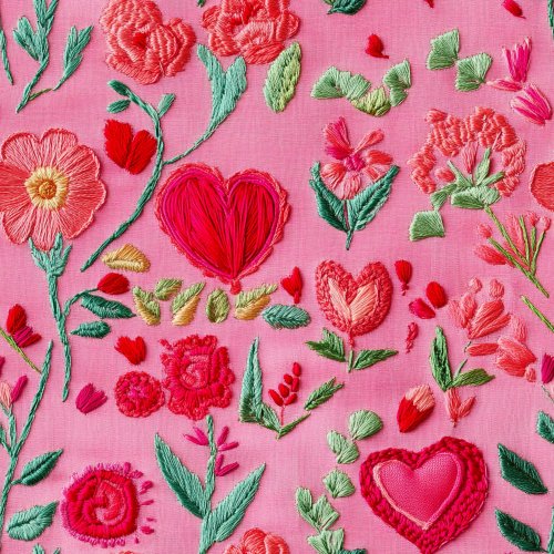 pink heart valentine floral