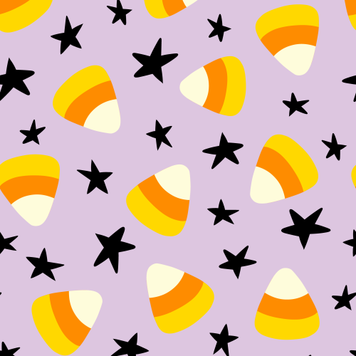 Tossed candy corn and stars