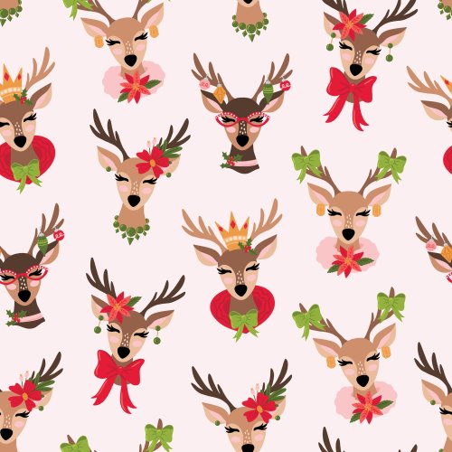 Preppy Reindeer Seamless Pattern