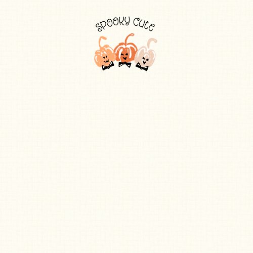 Retro Halloween Panel Spooky Cute Jack-O-Lantern Pumpkins with Bow Ties