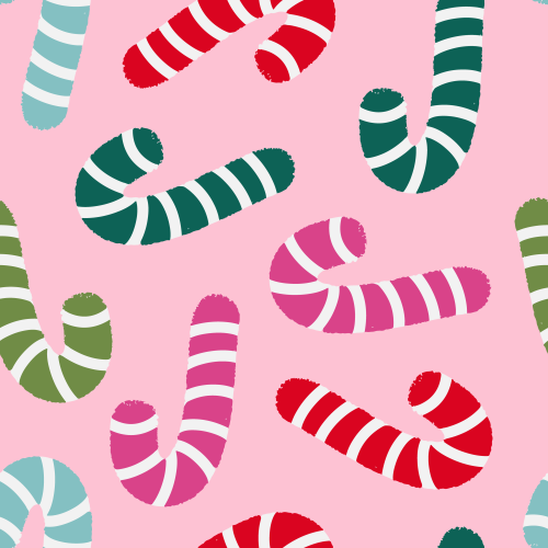Tossed colourful candy canes, pair with Christmas gifts in same colours 