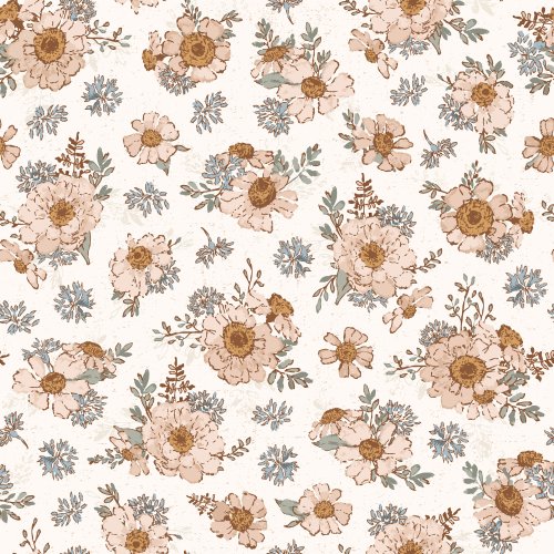 Whimsical wildflower bouquets on a soft pink textured background