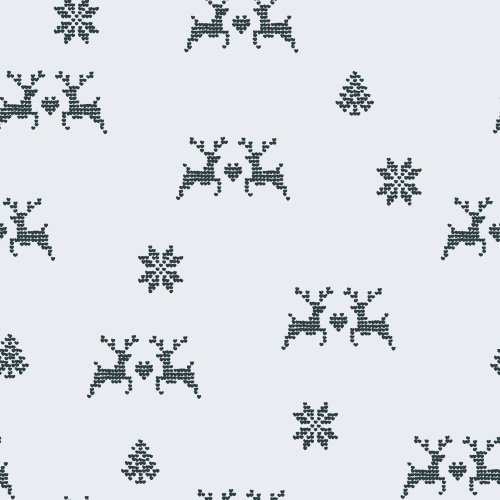 A minimal sweater pattern of little snowflakes and reindeer. Part of the larger arctic life collection.
