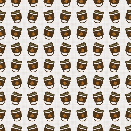 pumpkin spice latte cups scattered on a textured background