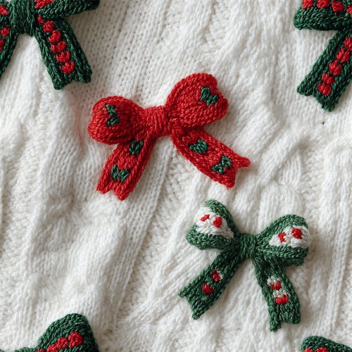 3D look knitted christmas bows