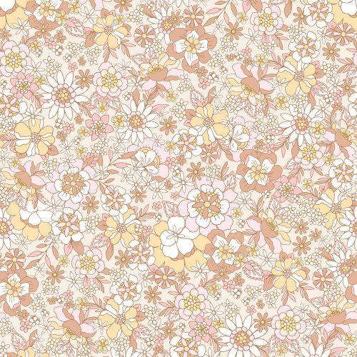 light pink and beige retro floral design