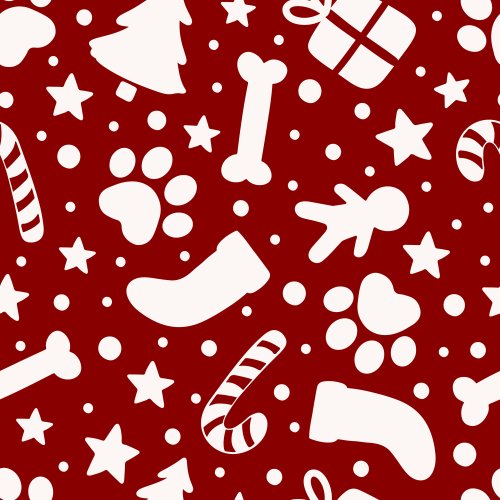 christmas design with dog bones and dog paws