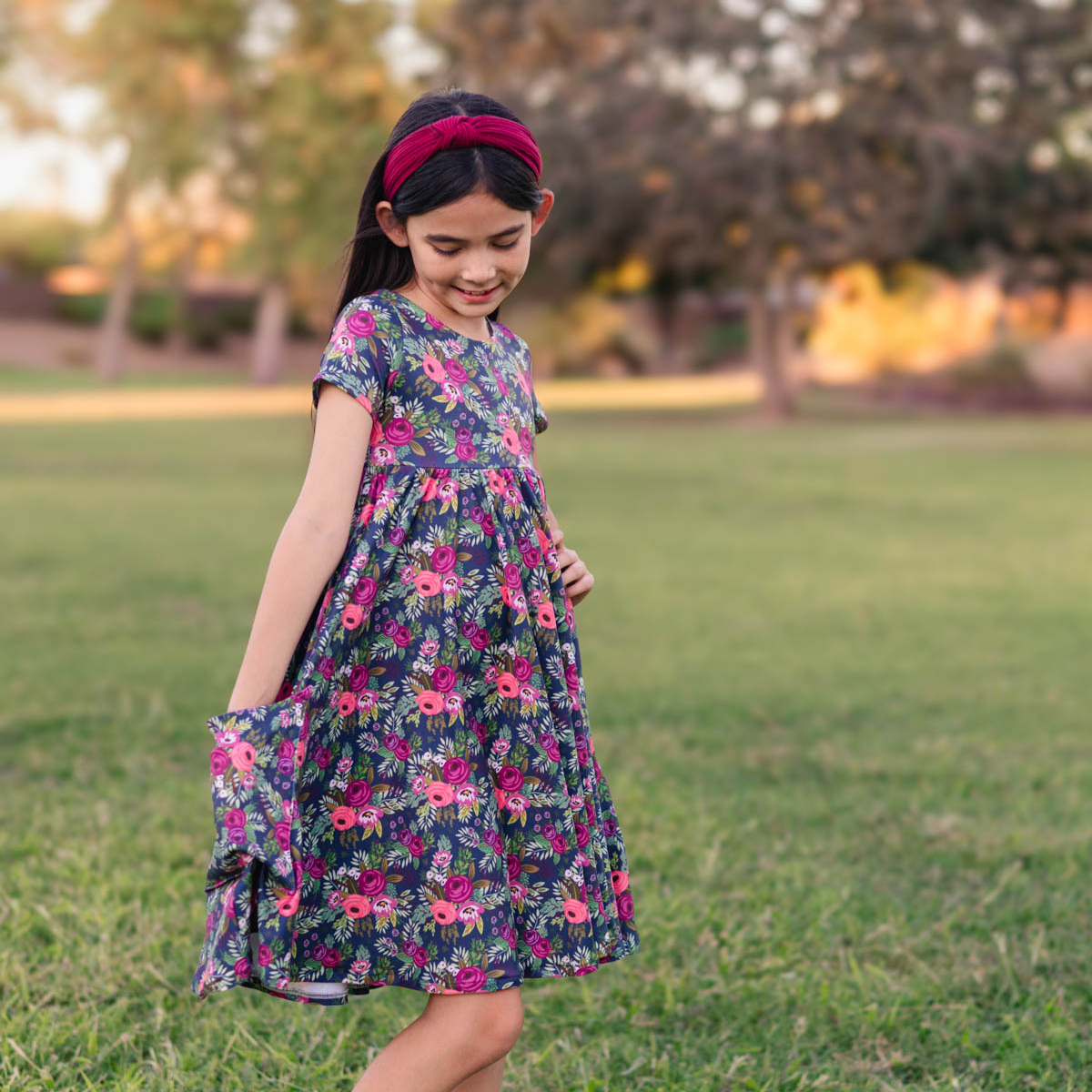 girls dress with fall floral