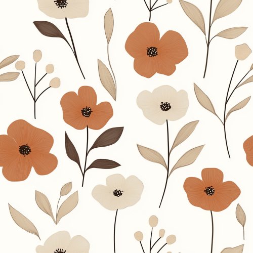 rust orange floral