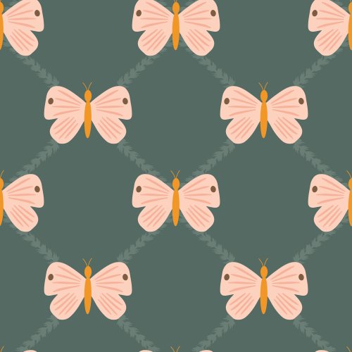 Butterfly Diamond Seamless Pattern 