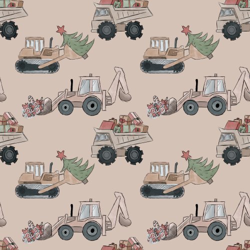 christmas construction trucks and tracots