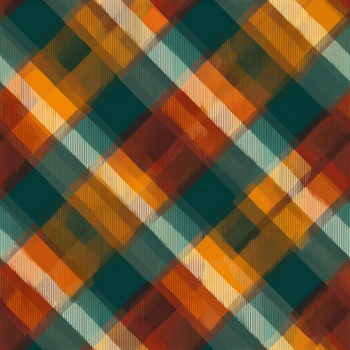 teal and orange fall plaid