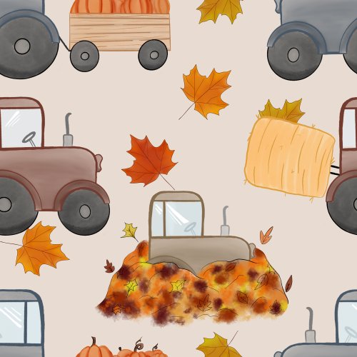 fall tractors and leaf piles