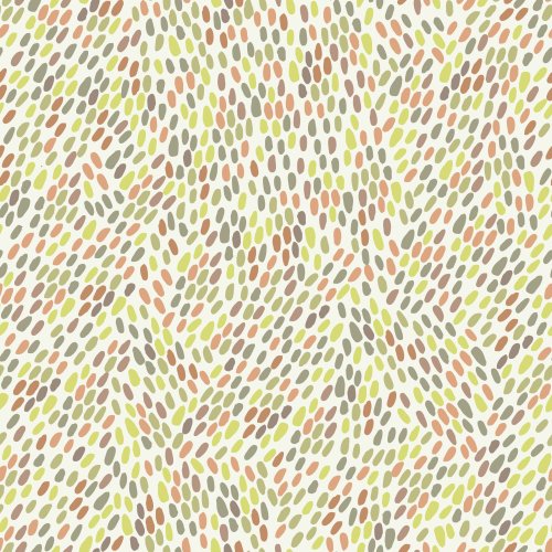 Small organic ovals in an all over scattered pattern in a spring or autumn colorway