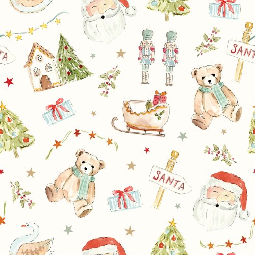 Whimsical Christmas pattern - santa and toys 