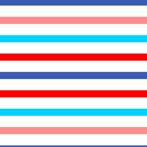 Red, pink, blue, white stripe