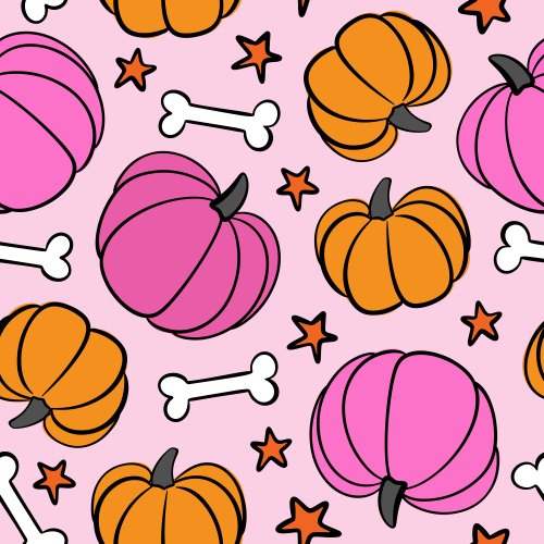 Tossed pumpkins, bones and stars