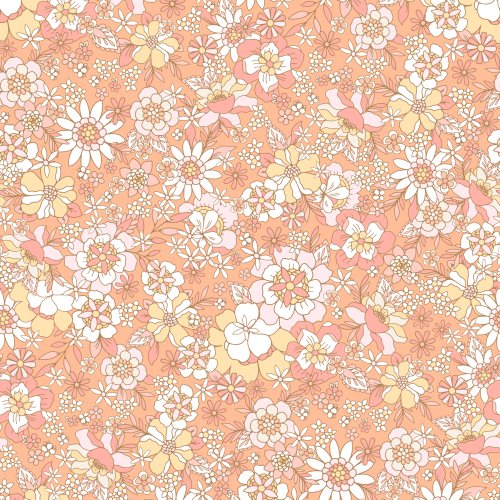 pink peach retro floral design