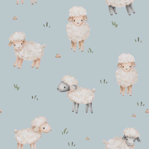 Sheep in baby blue.