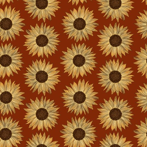 sunflowers on rust background