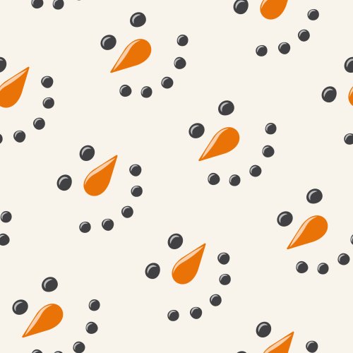 snowman face on cream background