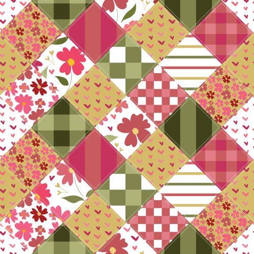 a cheater quilt featuring designs from the Gleeful Garden collection