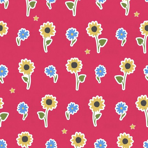 flower stickers on a pink background